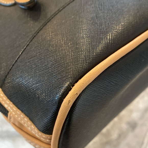 Giani Bernini's black with taupe trim triple compartment structured satchel - Picture 6 of 12